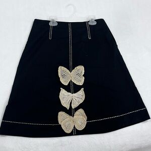 Anthropologie Boho Butterfly Crochet A-Line Skirt Size 4
